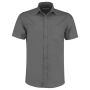 Short Sleeve Tailored Poplin Shirt, Graphite Grey, 19.5, Kustom Kit