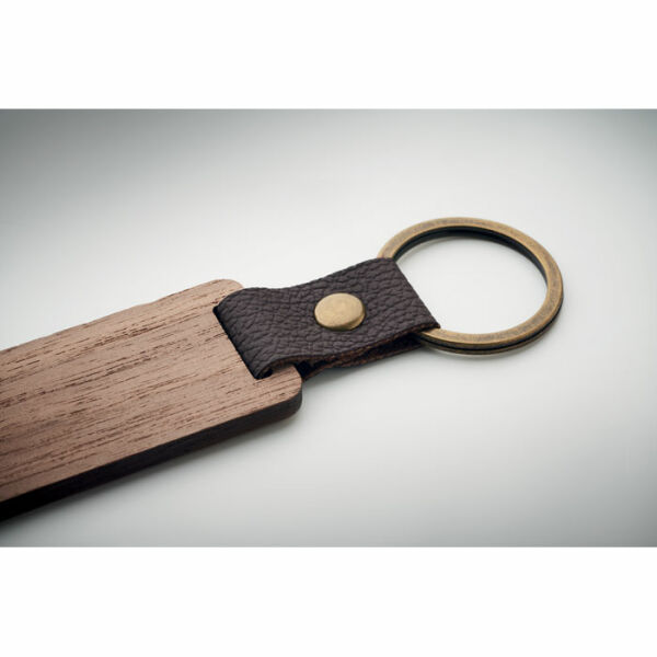 NAWKEY - Sleutelhanger notenhout en PU - Hout NAWKEY - Sleutelhanger notenhout en PU - Hout