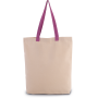 Shopper met plooi en contrasterend hengsel Natural / Radiant Orchid One Size