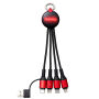 6-in-1 oplaadkabel met licht REEVES-PUHALANI II - rood, zwart
