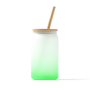 DALBY Glas frosty 350 ml met deksel en rietje - lichtgroen
