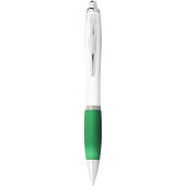 Nash balpen met witte houder en gekleurde grip (blauwe inkt) - Wit/Groen