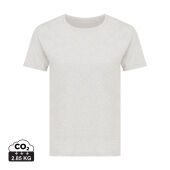 Iqoniq Yala dames lichtgewicht gerecycled katoen t-shirt, ongeverfd lichtgrijs (L)