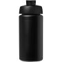 Baseline® Plus grip 500 ml sportfles met flipcapdeksel - Zwart