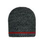 Coarse Knitted Beanie black-melange/red