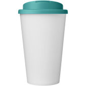 Americano® Eco 350 ml gerecyclede beker met spill-proof deksel - Aquablauw/Wit