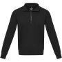 Tin uniseks Aware™ gerecyclede trui met kwartrits - Zwart - XS