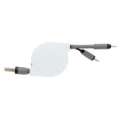 3-in-1 kabel met oprolmechanisme, zwart