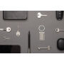 RSC sleutelhanger gerecycled zinc alloy met telefoon stand, zilver