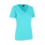 Interlock T-shirt | v-hals | dames - Mint, S