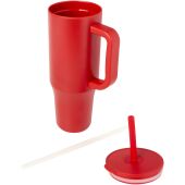 Brady 900 ml RCS gecertificeerde geïsoleerde beker met siliconen rietje - Rood