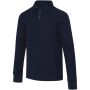 Zeus uniseks half-zip poloshirt met lange mouwen - Marineblauw - 3XL