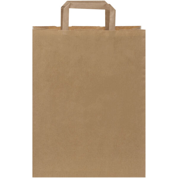 Kraft 80-90 g/m2 paper bag with flat handles - medium - Kraft brown