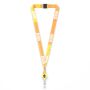 Gerecycled Polyester (rPET) sublimatie lanyard met badge reel met metalen krimp