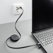 Terra recycled aluminum uittrekbare 240W kabel, zwart