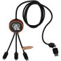 SCX.design C37 40W 5-in-1 oplaadkabel van RPET met oplichtend logo en ronde houten behuizing - Hout