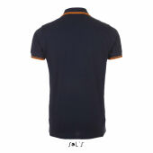 PASADENA MEN - PASADENA heren polo 200g - XXL - Frans Marine/neon Oranje