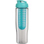 H2O Active® Tempo 700 ml sportfles en infuser met flipcapdeksel - Transparant/Aqua blauw
