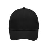6 Panel Polyester Peach Cap black