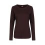 Interlock T-shirt | lange mouw | dames - Donker bordeaux, XL