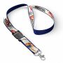 Afneembare polyester keycord met gesublimeerde satijnen overlay