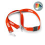 Polyester lanyard met 2 clips en pantone matched zeefdruk Polyester lanyard met 2 clips en pantone matched zeefdruk