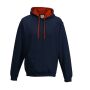 VARSITY HOODIE, NEW FRENCH NAVY/FIRE RED, 3XL, JUST HOODS