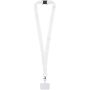 Addie sublimatie RPET-lanyard met telefoonhouder en veiligheidssluiting - Zwart/Wit - 10mm