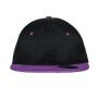 BRONX ORIGINAL FLAT PEAK SNAP BACK DUAL COLOUR CAP, BLACK/PURPLE, One size, RESULT
