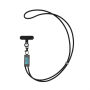 Terra RCS gerecycled PET telefoon lanyard 60W oplaadkabel, grijs, zwart