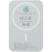 Acrab magnetische draadloze powerbank van 5000 mAh 15 W met 20 W PD van gerecycled plastic - Wit