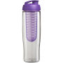 H2O Active® Tempo 700 ml sportfles en infuser met flipcapdeksel - Transparant/Paars