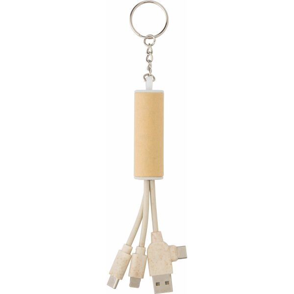 Charging cable Tyson | Key chain - brown Charging cable Tyson | Key chain - brown