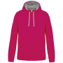Sweater met contrasterende capuchon Fuchsia / Fine Grey XXL