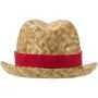 Pricus strohoed - Rood/Naturel
