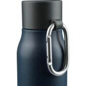 Gerecyclede dubbelwandige roestvrijstalen drinkfles (600 ml) Cassian zwart