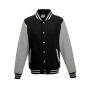 Just Hoods - Varsity Jacket jet black / heather grey XS