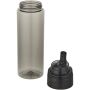 Theron 700 ml RCS-waterfles van gerecycled plastic met een deksel met dubbele functie en een uitklapbaar rietje - Zwart Theron 700 ml RCS-waterfles van gerecycled plastic met een deksel met dubbele functie en een uitklapbaar rietje - Zwart