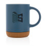 Keramische mok met kurken bodem 280 ml, blauw