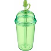 rPet Drinkbeker met rietje Glow 500 ml lichtgroen