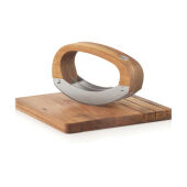 AdHoc RoccaVerde hakmes met snijplank, bruin