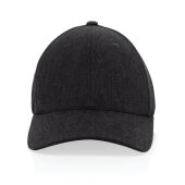 Milo AWARE™ recycled heather 6 paneel cap 200gr, zwart