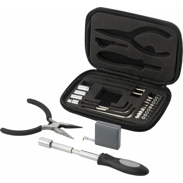 Gereedschapsset in PU lederen etui Lani zwart Gereedschapsset in PU lederen etui Lani zwart