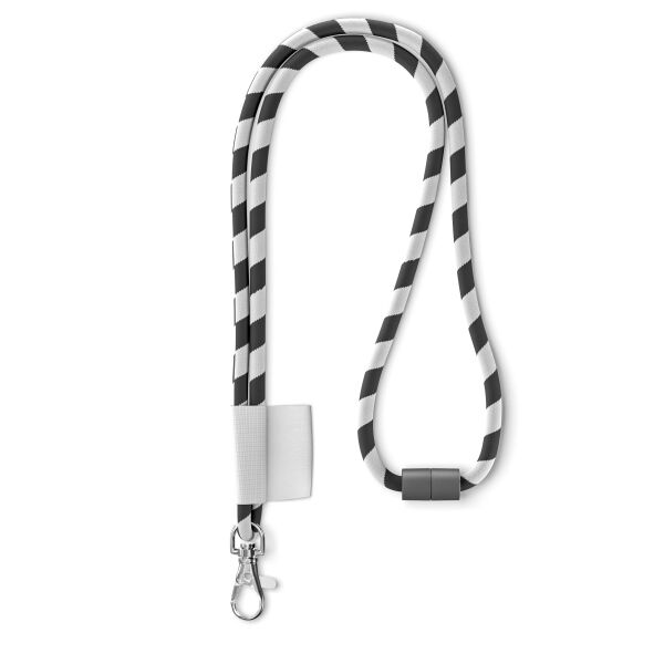 Polyester 2-kleurige koord-lanyard met full color label Polyester 2-kleurige koord-lanyard met full color label