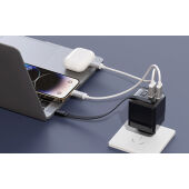 Urban Vitamin Mendocino 65W GaN lader, uittrekbare kabel, zwart