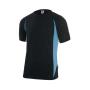 TWO-TONE TECHNICAL T-SHIRT, BLACK/SKY BLUE, XXL, VELILLA