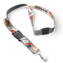 Afneembare polyester keycord met gesublimeerde satijnen overlay