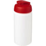 Baseline® Plus grip 500 ml sportfles met flipcapdeksel - Wit/Rood