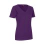Interlock T-shirt | v-hals | dames - Paars, S