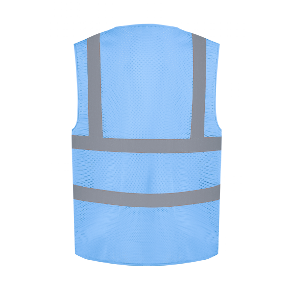 Hoge zichtbaarheid hesje van gaas Sky Blue XXL Hoge zichtbaarheid hesje van gaas Sky Blue XXL